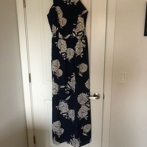 Vince Camuto Maxi Navy Blue Floral Dress